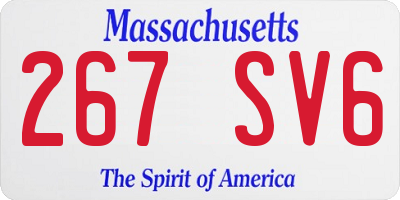 MA license plate 267SV6