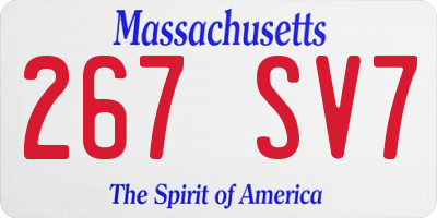 MA license plate 267SV7
