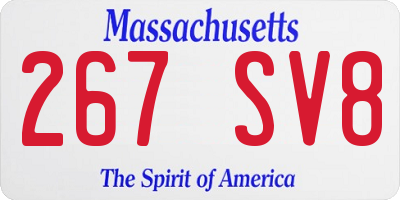 MA license plate 267SV8