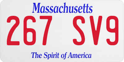 MA license plate 267SV9