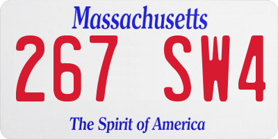MA license plate 267SW4