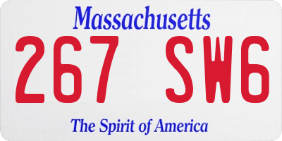 MA license plate 267SW6