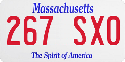 MA license plate 267SX0