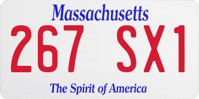 MA license plate 267SX1