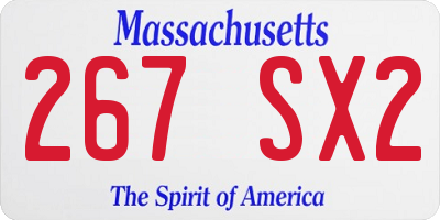 MA license plate 267SX2