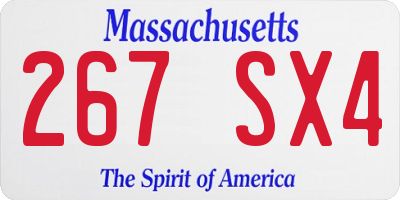 MA license plate 267SX4