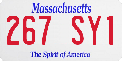 MA license plate 267SY1