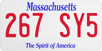 MA license plate 267SY5