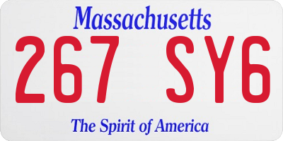 MA license plate 267SY6