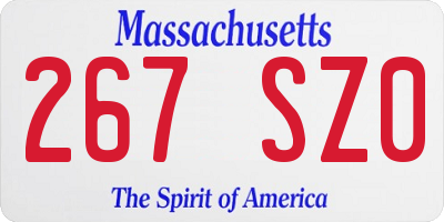 MA license plate 267SZ0