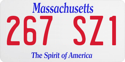 MA license plate 267SZ1