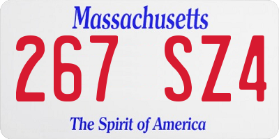 MA license plate 267SZ4