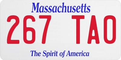 MA license plate 267TA0
