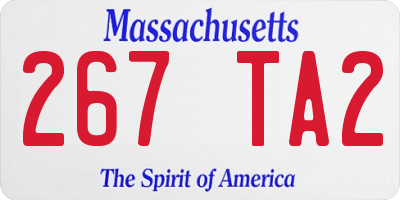 MA license plate 267TA2