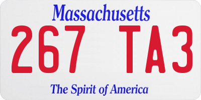 MA license plate 267TA3