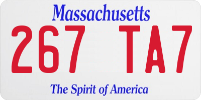 MA license plate 267TA7