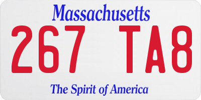 MA license plate 267TA8