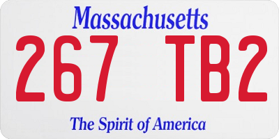 MA license plate 267TB2