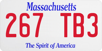 MA license plate 267TB3