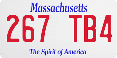MA license plate 267TB4