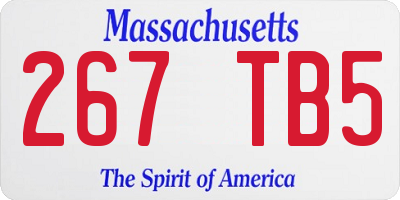 MA license plate 267TB5