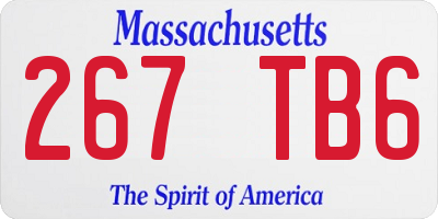MA license plate 267TB6