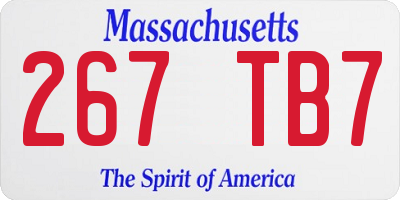 MA license plate 267TB7