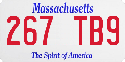 MA license plate 267TB9