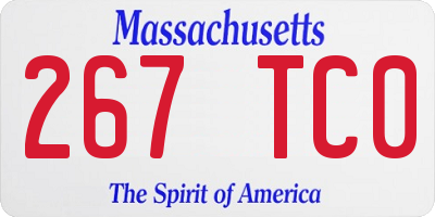 MA license plate 267TC0