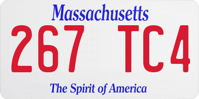 MA license plate 267TC4