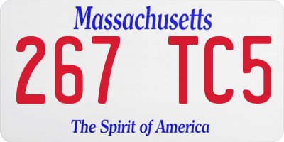 MA license plate 267TC5