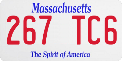 MA license plate 267TC6