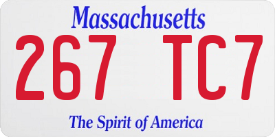 MA license plate 267TC7