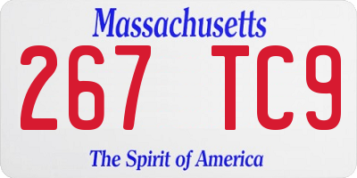 MA license plate 267TC9
