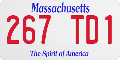 MA license plate 267TD1