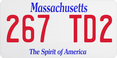 MA license plate 267TD2