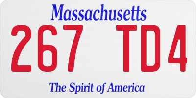 MA license plate 267TD4