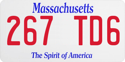 MA license plate 267TD6