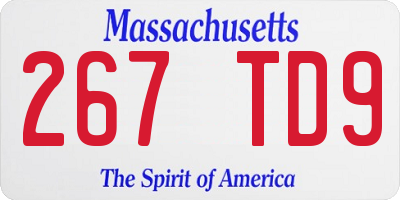 MA license plate 267TD9