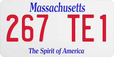 MA license plate 267TE1