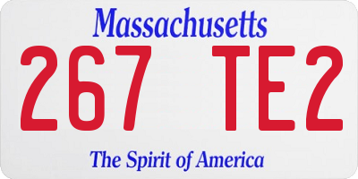 MA license plate 267TE2
