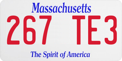 MA license plate 267TE3