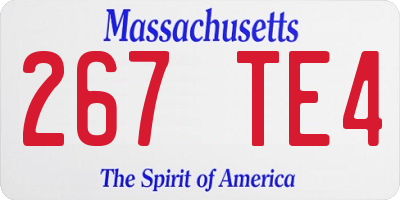 MA license plate 267TE4