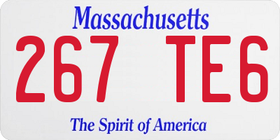 MA license plate 267TE6