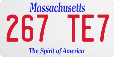 MA license plate 267TE7
