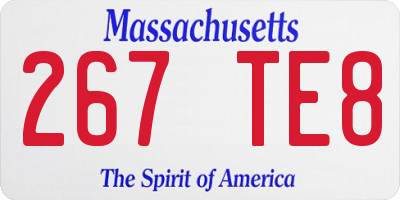 MA license plate 267TE8