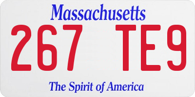 MA license plate 267TE9