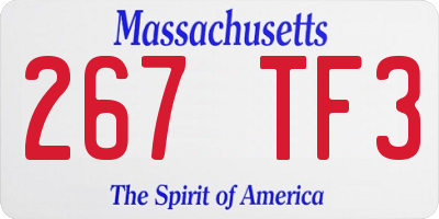 MA license plate 267TF3