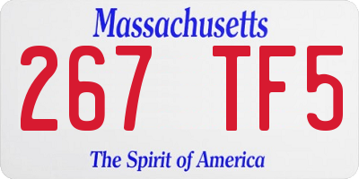 MA license plate 267TF5