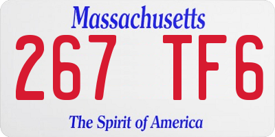 MA license plate 267TF6